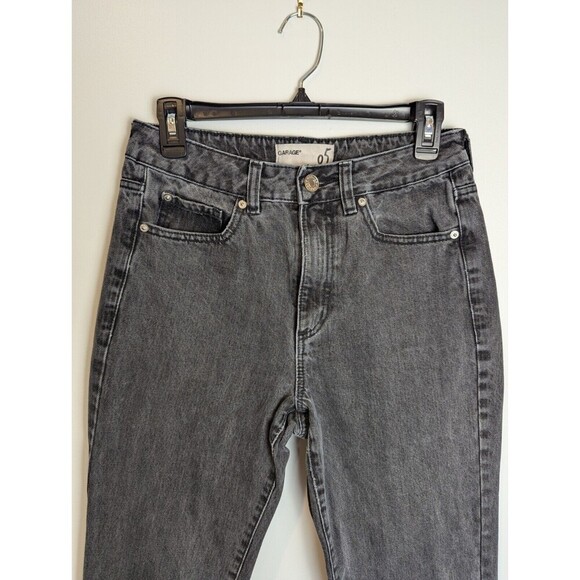 GARAGE High Rise Mom Jeans Size 5 Black Gray 28" Waist Skinny‎ Minimalist Style - Picture 2 of 11